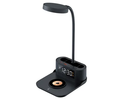 Лампа-органайзер Crolly c беспроводной зарядкой 15W, черный