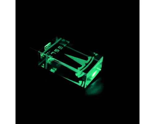 Флешка Moon 16 Гб, зеленая подсветка