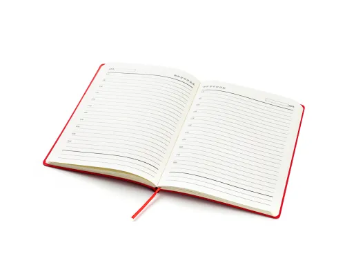 Ежедневник A5 недатированный Esmeralda в мягком переплёте, красный с серебристым