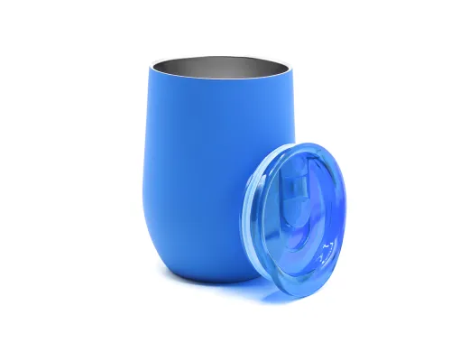 Термокружка с двойной стенкой SOFTO софт-тач, светло-синяя