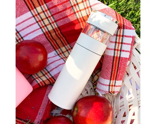 Термос Amber с инфьюзером и дисплеем, белый