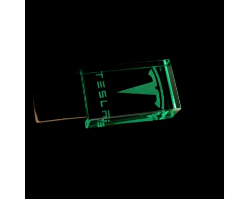 Флешка Moon 16 Гб, зеленая подсветка