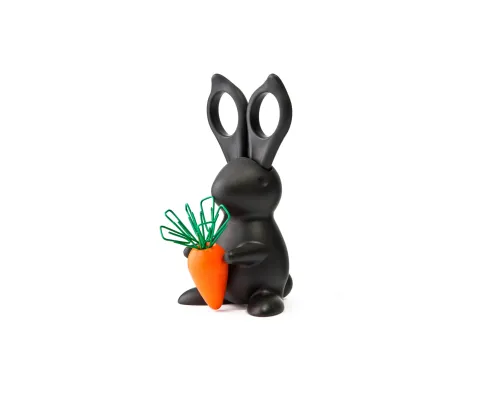 Ножницы и магнит со скрепками Bunny, чёрные Ножницы и магнит со скрепками Bunny, чёрные