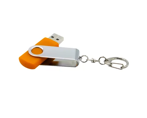 Флешка Twist 16 Гб в футляре, оранжевая