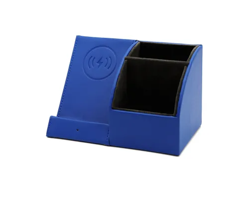 Настольный органайзер Prestige c беспроводной зарядкой, синий