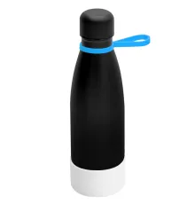 Термобутылка герметичная вакуумная Olivia To Go, чёрный/голубой/белый