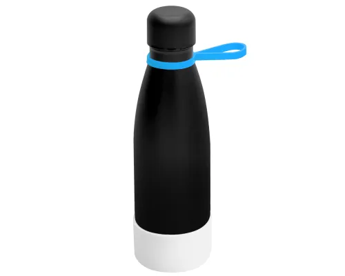 Термобутылка герметичная вакуумная Olivia To Go, чёрный/голубой/белый Термобутылка герметичная вакуумная Olivia To Go, чёрный/голубой/белый