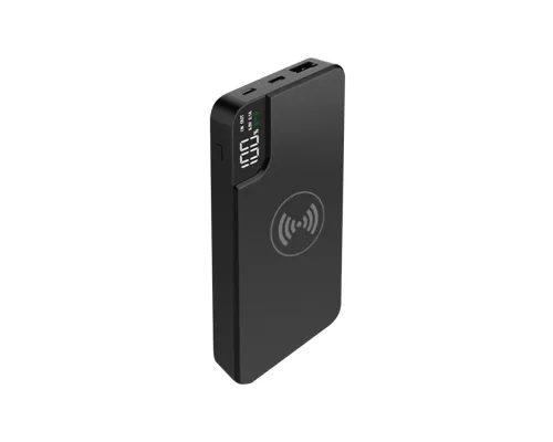Внешний аккумулятор gPro QI, с беспроводной зарядкой 10000 mAh, черный