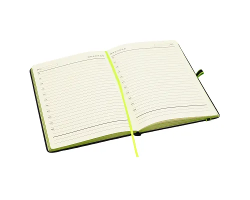 Ежедневник A5 недатированный Sir Lewis в твёрдом переплёте, зелёный кант