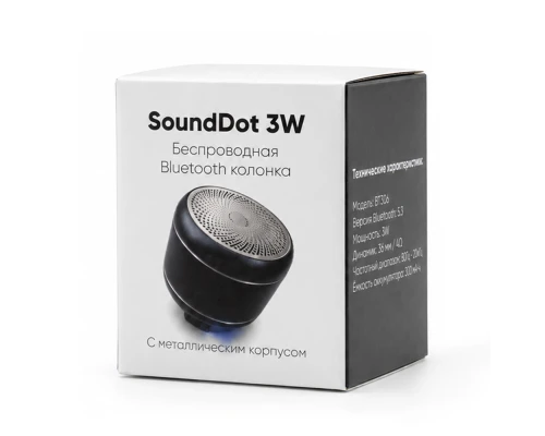 Беспроводная Bluetooth колонка SoundDot 3W+ с металлическим корпусом, черный