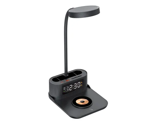 Лампа-органайзер Crolly c беспроводной зарядкой 15W, черный