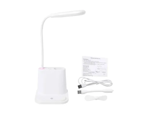 Настольная лампа c вентилятором Terra Quadro, белый