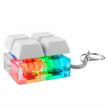 Брелок Press Anti Stress с LED подсветкой (фонарик), белый