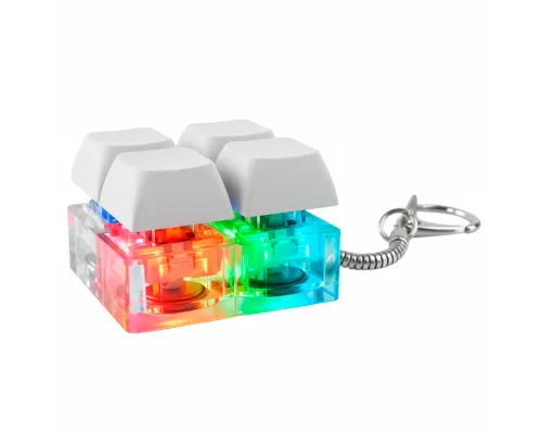 Брелок Press Anti Stress с LED подсветкой (фонарик), белый