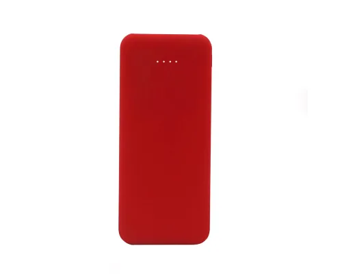 Внешний аккумулятор Arrida 5000mAh, с покрытием Baby skin, красный