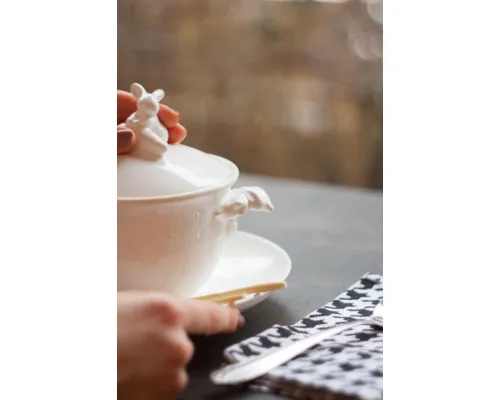 Бульонница "Кролик - Везунчик" с тарелкой, 425 мл, Белый