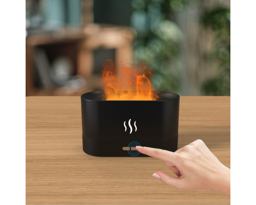 Светодиодный USB увлажнитель-ароматизатор Flame, черный Светодиодный USB увлажнитель-ароматизатор Flame, черный