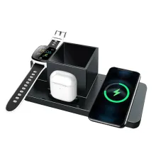 Настольный органайзер Medow c беспроводной зарядкой 15W, черный