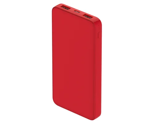 Внешний аккумулятор Polus, 10000 Mah, софт-тач покрытие, красный