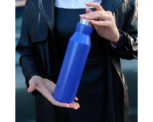 Термобутылка герметичная вакуумная Siluet, синяя Термобутылка герметичная вакуумная Siluet, синяя