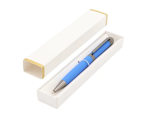 Ручка Senator в коробке Cradle белой с позолотой, синяя