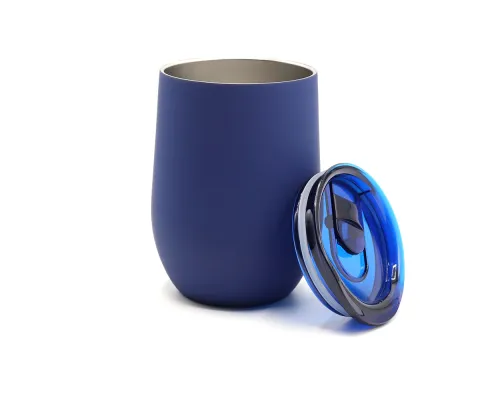 Термокружка с двойной стенкой SOFTO софт-тач, синий