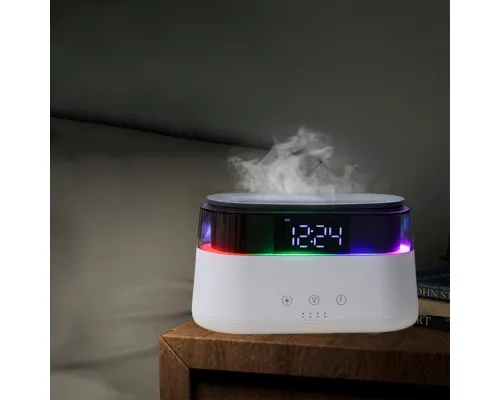 Светодиодный USB увлажнитель-ароматизатор Brava с часами с RGB подсветкой