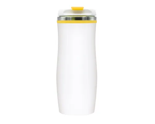 Термокружка Latte, бело-желтый