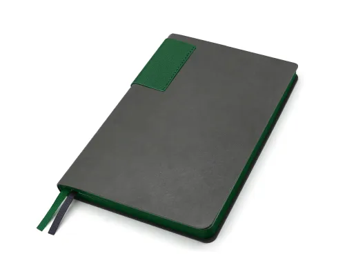 Ежедневник A5 недатированный Molfetta в мягком переплёте, серый/тёмно-зеленый