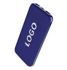 Внешний аккумулятор Kugo, 10000 mAh с подсветкой гравировки, синий