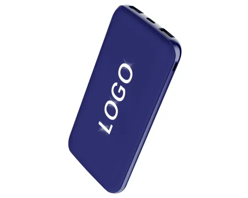 Внешний аккумулятор Kugo, 10000 mAh с подсветкой гравировки, синий