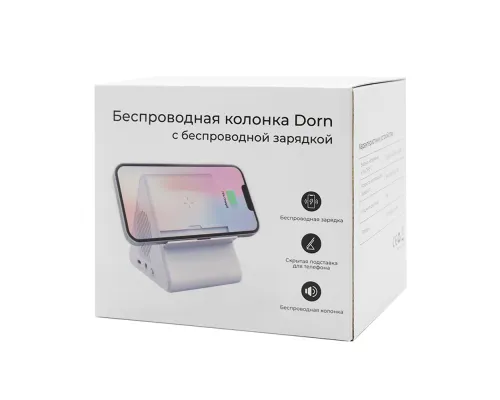 Колонка Dorn с беспроводной зарядкой, белый