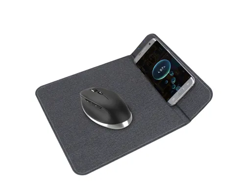 Коврик для мышки с беспроводной зарядкой Gratto, черный