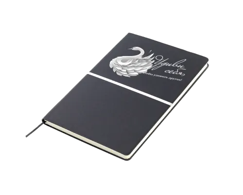 Ежедневник A5 недатированный Equator в мягком переплёте, чёрный с серебристым Ежедневник A5 недатированный Equator в мягком переплёте, чёрный с серебристым