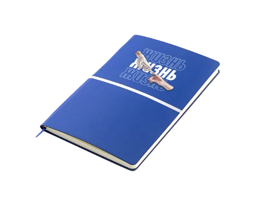 Ежедневник A5 недатированный Equator в мягком переплёте, синий с серебристым