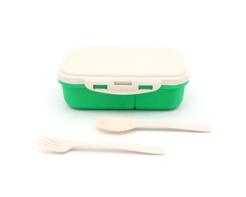Ланчбокс (контейнер для еды) Ulf из пшеничного волокна, зелёный