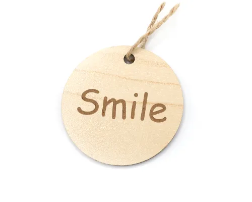 Бирка из ламинированного ХДФ на верёвке, Круглая