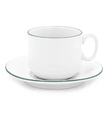 Чайная пара фарфоровая  220см³ экспресс Палитра, зеленый, в коробке