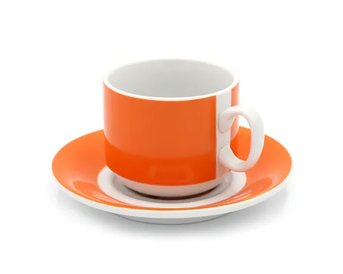 Чайная пара фарфоровая 220см³ экспресс Sunrise, оранжевый, в коробке