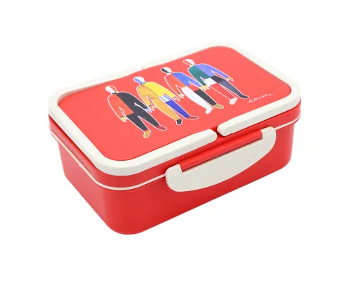 Ланчбокс (контейнер для еды) Inar из пшеничного волокна, красный