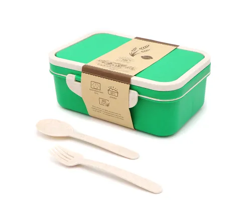 Ланчбокс (контейнер для еды) Inar из пшеничного волокна, зелёный