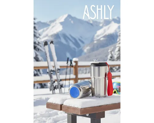 Термокружка Ashly To Go, серебристая/красная/синяя