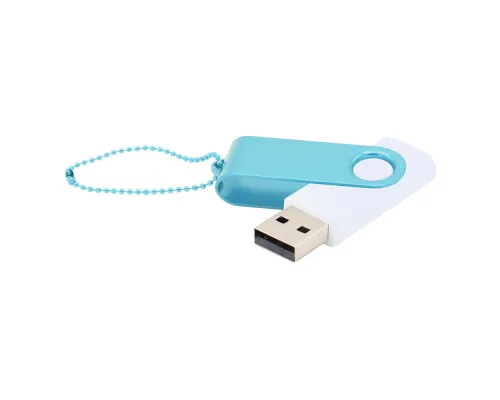Флешка Designer To Go 2.0 USB 16Gb, белый/бирюзовый