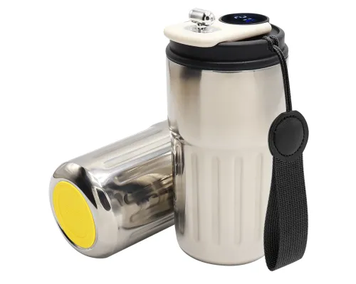 Термокружка Ashly To Go, серебристая/чёрная/жёлтая