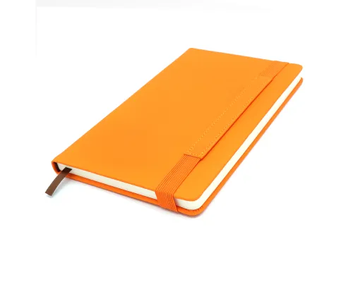 Блокнот A5 Champion в твёрдом переплёте с широкой застёжкой, оранжевый