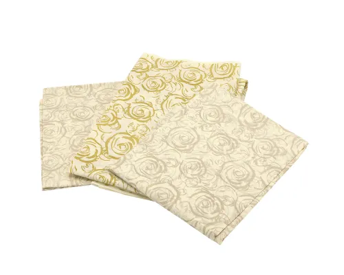 Биоразлагаемая скатерть, бело-золотая, набор 5шт