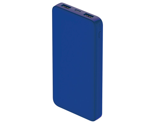 Внешний аккумулятор Polus, 10000 Mah, софт-тач покрытие, синий Внешний аккумулятор Polus, 10000 Mah, софт-тач покрытие, синий