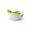 САЛАТНИЦА С ЛОЖКАМИ SPARROW, белая/зеленая