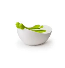 САЛАТНИЦА С ЛОЖКАМИ SPARROW, белая/зеленая