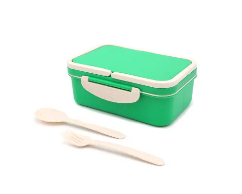 Ланчбокс (контейнер для еды) Inar из пшеничного волокна, зелёный